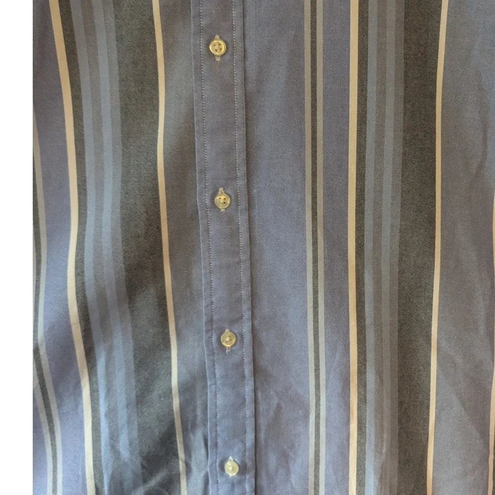 Polo Ralph Lauren Button Down Shirt Blue Striped Oxford  Classic Fit Mens XXL